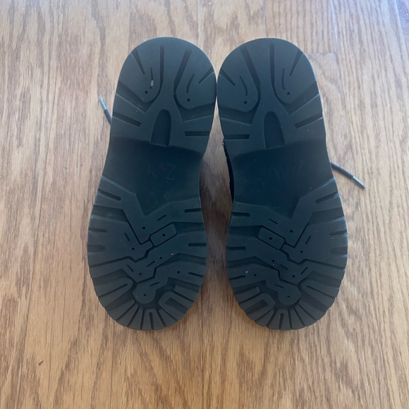 ZARA Floral Black Side Zipper Lace-up Combat Moto Boots Kids' Sz EU 32/ US 1 - Picture 6 of 7